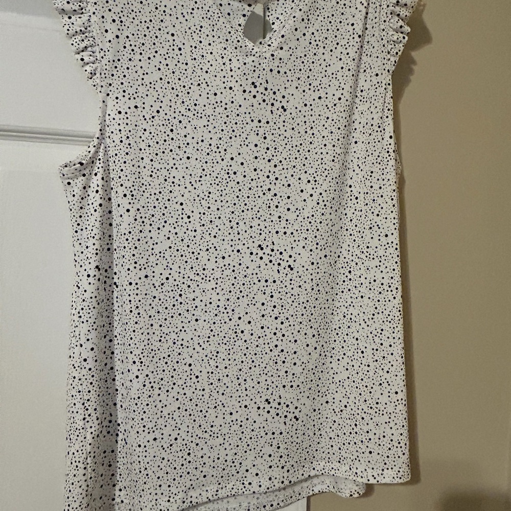 Adrianna Papell Black and White Speckled Blouse - Picture 3 of 3